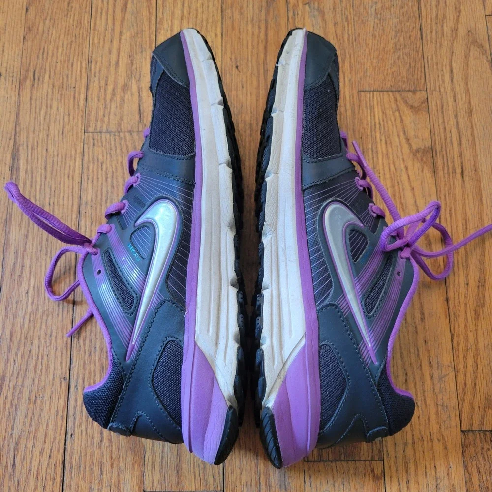Nike‎ 11 Running Shoes Grey Purple Flywire Dynamic Support ANODYNE Walking